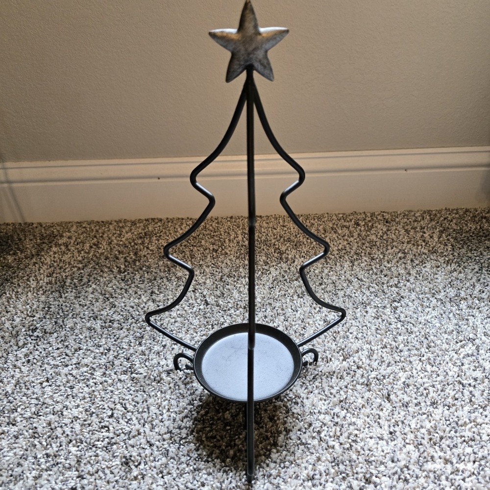 Longaberger Wrought Iron Holiday Tree Candle Holder Holiday Decoration 14" Tall